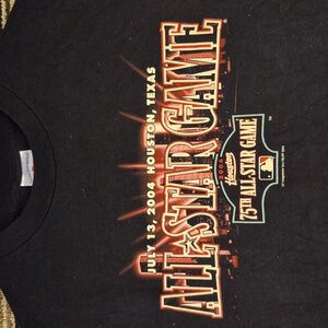 MLB ALL STAR GAME Houston Texas Black Cotton Medium Mens Graphic T Shirt Y2K VTG